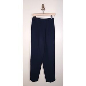 Sonia Rykiel Women's Pants High Waisted Navy Wool Wide Leg Career Size S